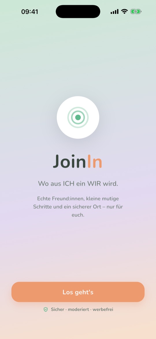 JoinIn Willkommensbildschirm