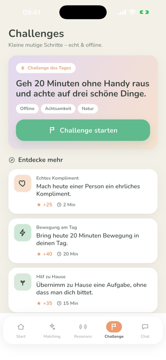 JoinIn Challenge-Übersicht